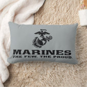 USMCの「少数の、ザ誇りを持った」積み重ねブラックロゴ ランバークッション (ブランケット)