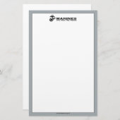 USMCの「少数の、ザ誇りを持った」積み重ねブラックロゴ 便箋 (正面/裏面)