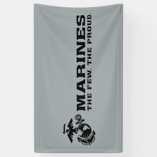 USMCの「少数の、ザ誇りを持った」積み重ねブラックロゴ 横断幕 (縦)