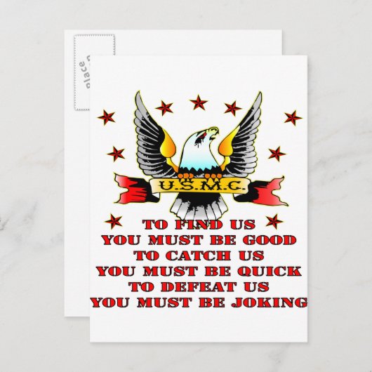 USMCを見つける我々を捕まえる我々を倒す冗談を言わなければならない ポストカード (正面/裏面)