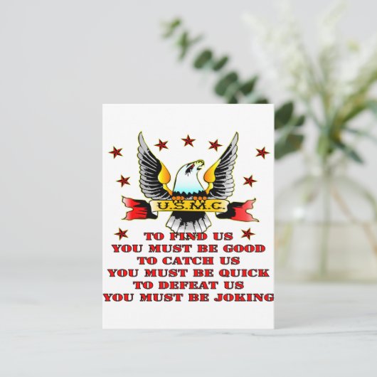 USMCを見つける我々を捕まえる我々を倒す冗談を言わなければならない ポストカード (スタンド正面)