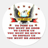 USMCを見つける我々を捕まえる我々を倒す冗談を言わなければならない ラウンドシール (正面)