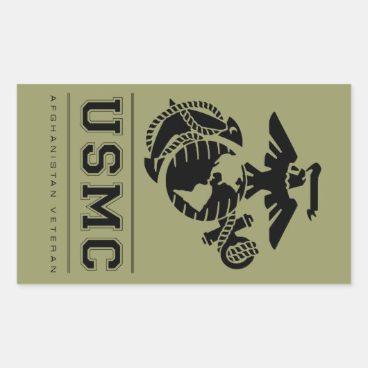 USMCアフガニスタン退役軍人 長方形シール (正面)