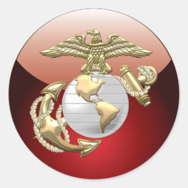 USMCイーグル、グローブ&いかり(EGA) [3D] ラウンドシール