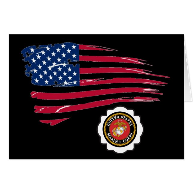 USMCエンブレムとU Sフラグ (正面横)