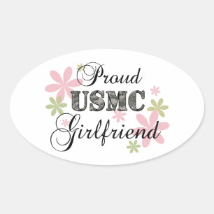 USMCガールフレンド[fl迷彩柄] 楕円形シール