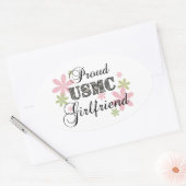 USMCガールフレンド[fl迷彩柄] 楕円形シール (封筒)