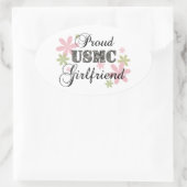 USMCガールフレンド[fl迷彩柄] 楕円形シール (バッグ)