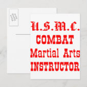 USMCコンバット武術アーツインストラクター ポストカード (正面/裏面)