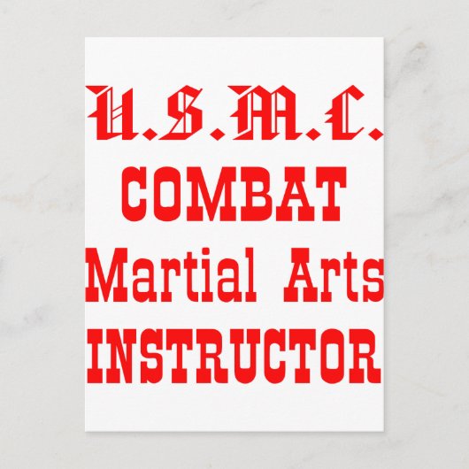 USMCコンバット武術アーツインストラクター ポストカード (正面)