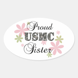 USMCシスター[fl迷彩柄] 楕円形シール