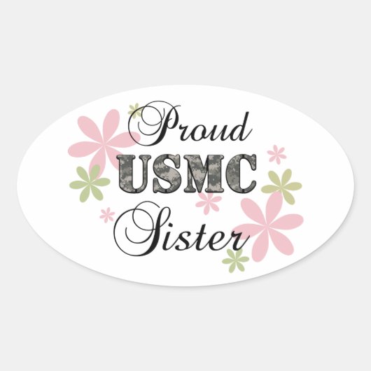 USMCシスター[fl迷彩柄] 楕円形シール (正面)