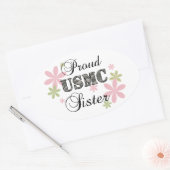USMCシスター[fl迷彩柄] 楕円形シール (封筒)