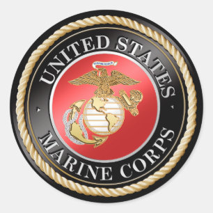 USMCステッカー ラウンドシール