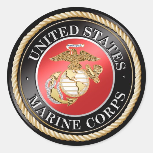 USMCステッカー ラウンドシール (正面)