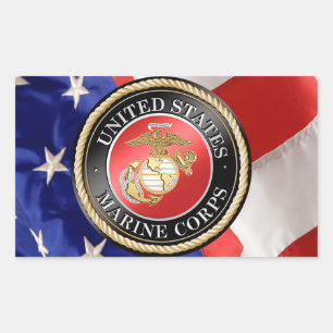 USMCステッカー 長方形シール