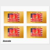 USMCステッカーUSMC、米国海兵隊、木目屋、Sempe 長方形シール (シート)