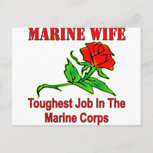 USMCマリーンの妻は海兵隊で最も厳しい仕事 ポストカード