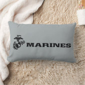 USMCロゴスタックブラックロゴ ランバークッション (ブランケット)