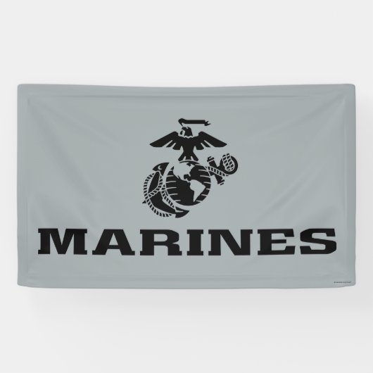 USMCロゴスタックブラックロゴ 横断幕 (横)