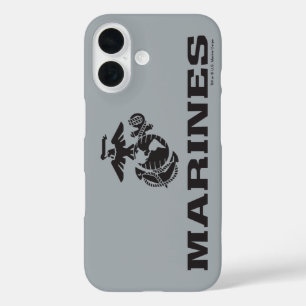 USMCロゴスタックブラックロゴ iPhone 16ケース