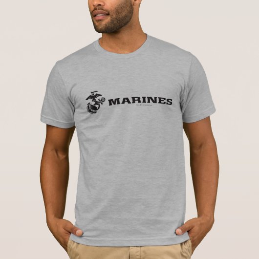 USMCロゴスタックブラックロゴ Tシャツ (正面)