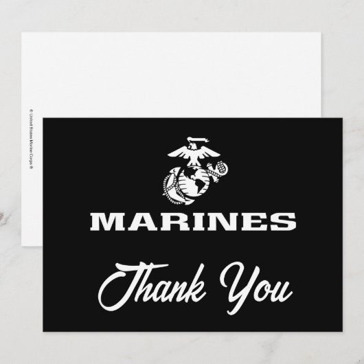USMCロゴ積み上げ – 白 サンキューカード (正面/裏面)