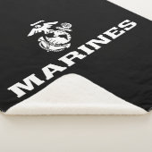 USMCロゴ積み上げ – 白 シェルパブランケット (3/4)