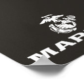 USMCロゴ積み上げ – 白 ポスター (角)