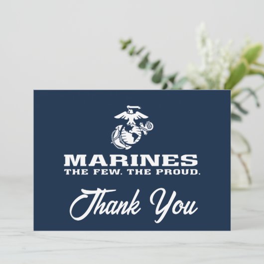 USMCロゴ誇りを持ったスタック – 白 サンキューカード (スタンド正面)