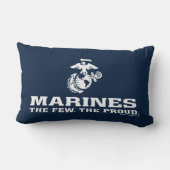 USMCロゴ誇りを持ったスタック – 白 ランバークッション (裏面)