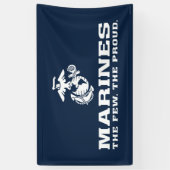 USMCロゴ誇りを持ったスタック – 白 横断幕 (縦)