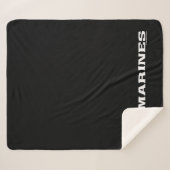 USMCロゴ – 白 シェルパブランケット (正面(横))