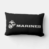 USMCロゴ – 白 ランバークッション (裏面)