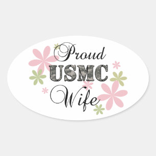 USMC妻[fl迷彩柄] 楕円形シール