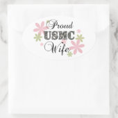 USMC妻[fl迷彩柄] 楕円形シール (バッグ)
