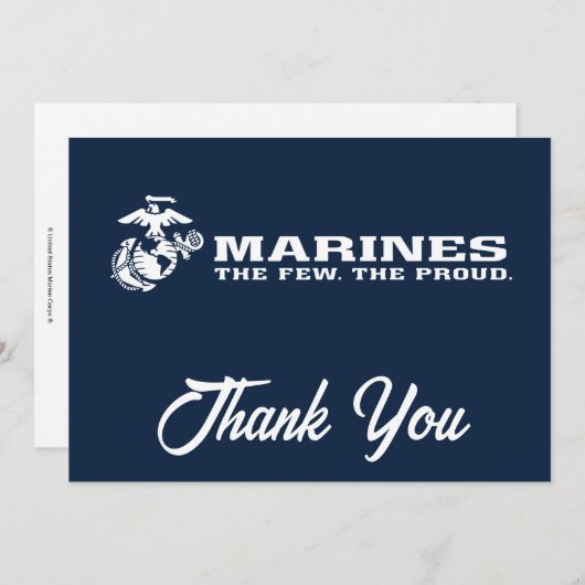 USMC少数のロゴ誇りを持った – 白 サンキューカード (正面/裏面)