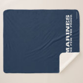 USMC少数のロゴ誇りを持った – 白 シェルパブランケット (正面(横))