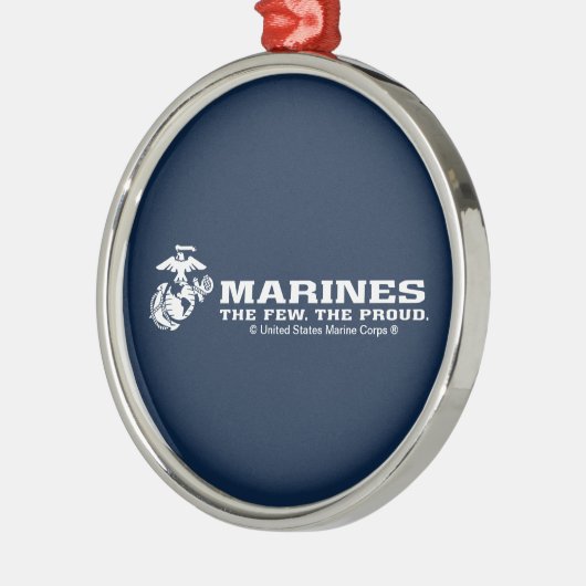 USMC少数のロゴ誇りを持った – 白 メタルオーナメント (左)