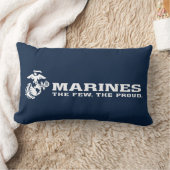 USMC少数のロゴ誇りを持った – 白 ランバークッション (ブランケット)