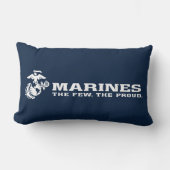 USMC少数のロゴ誇りを持った – 白 ランバークッション (正面)
