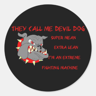 USMC彼らは私を悪魔の犬と呼ぶ ラウンドシール