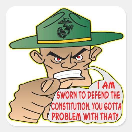 USMC憲法の擁護を誓う スクエアシール (正面)