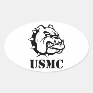 USMC犬 楕円形シール