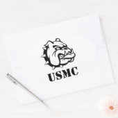 USMC犬 楕円形シール (封筒)