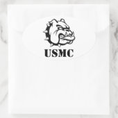USMC犬 楕円形シール (バッグ)