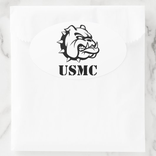 USMC犬 楕円形シール (バッグ)