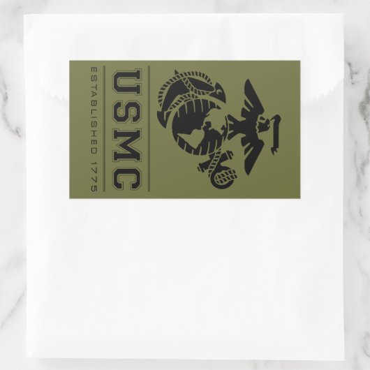 USMC設立1775 長方形シール (バッグ)