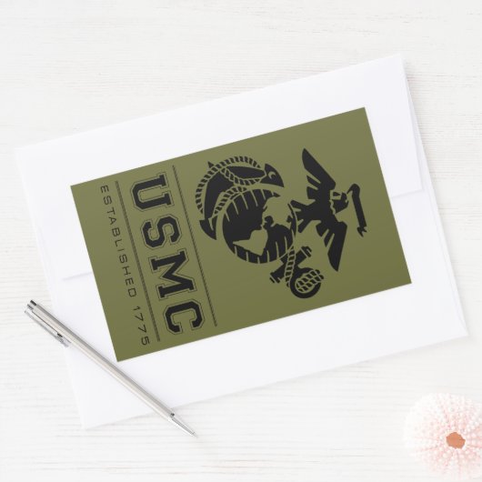 USMC設立1775 長方形シール (封筒)