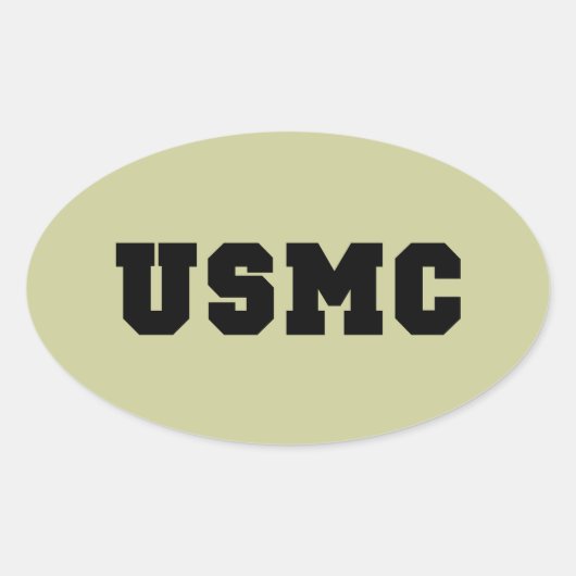 USMC [はっきりした文字] 楕円形シール (正面)